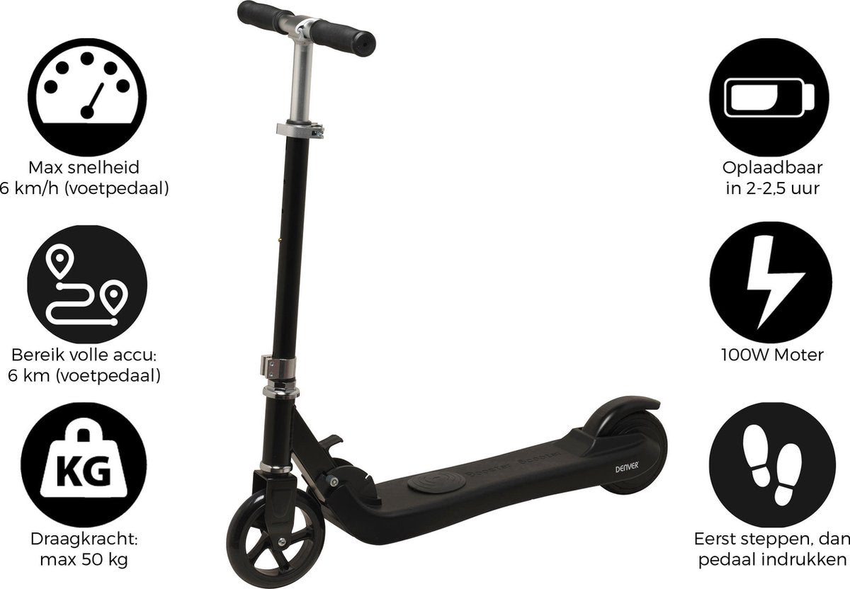 Denver SCK-5300BLACK Elektrische Step -  Maximale Snelheid 6km - Zwart