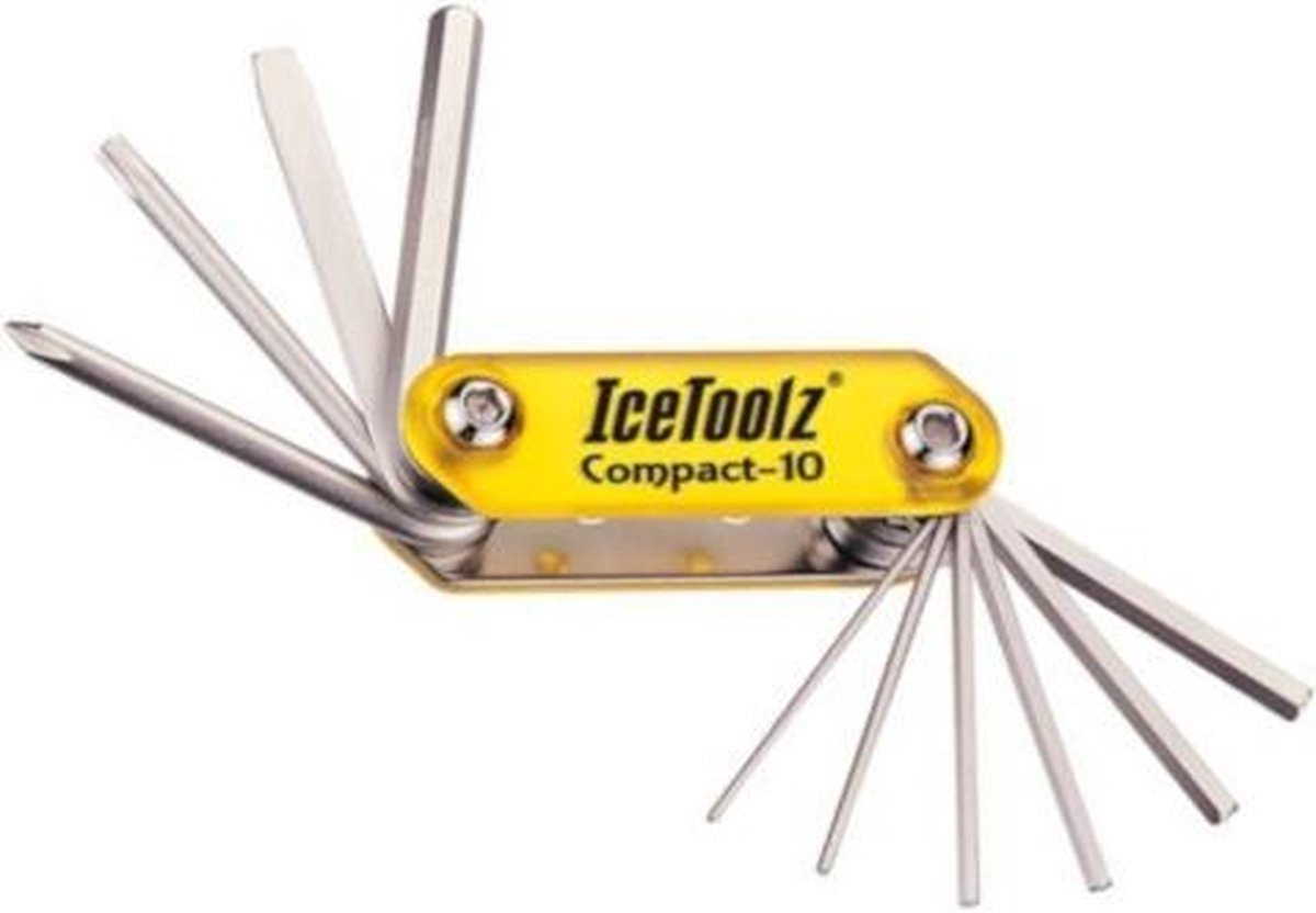 Icetoolz Multitool Compact-10 Rvs 7 Cm Geel/zilver