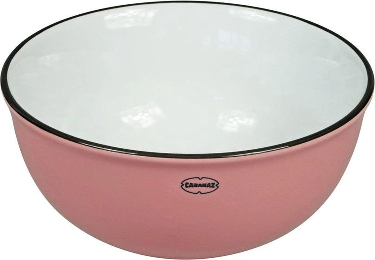 Kom - cereal bowl - emaille look - roze - Cabanaz