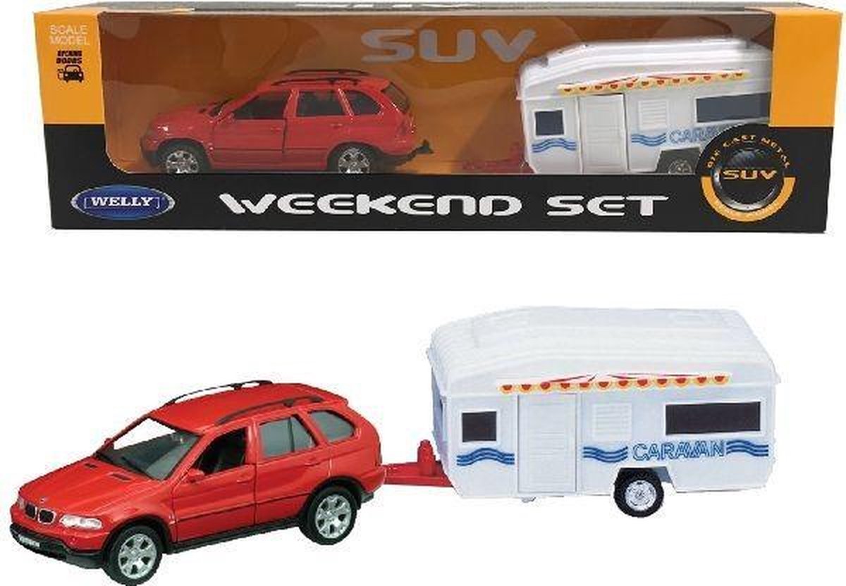 Welly 1:34-1:39 Auto met Caravan