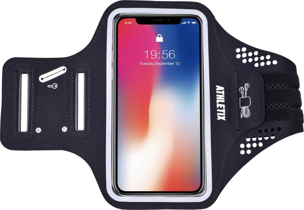 Zwarte Premium Sportarmband - Universele Hardloop Armband - iPhone