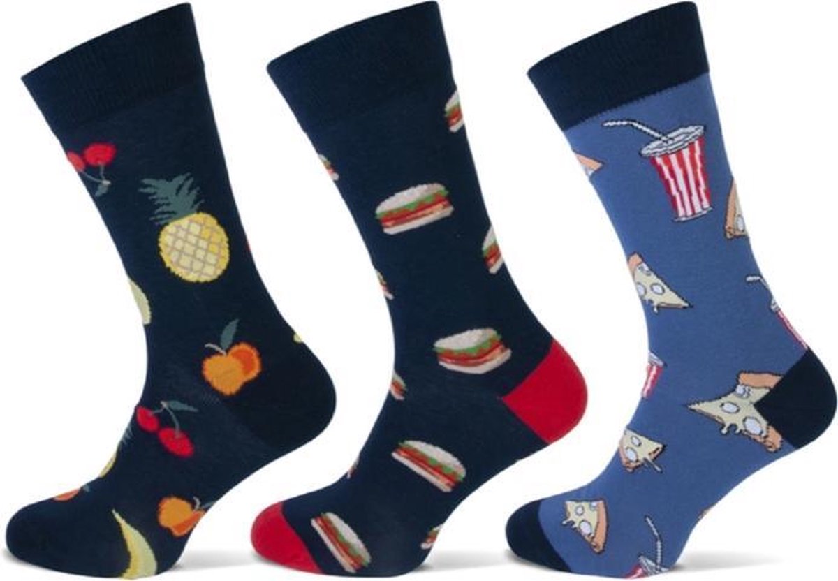 Teckel Heren Junkfood sokken 3-Pack Maat 40/46