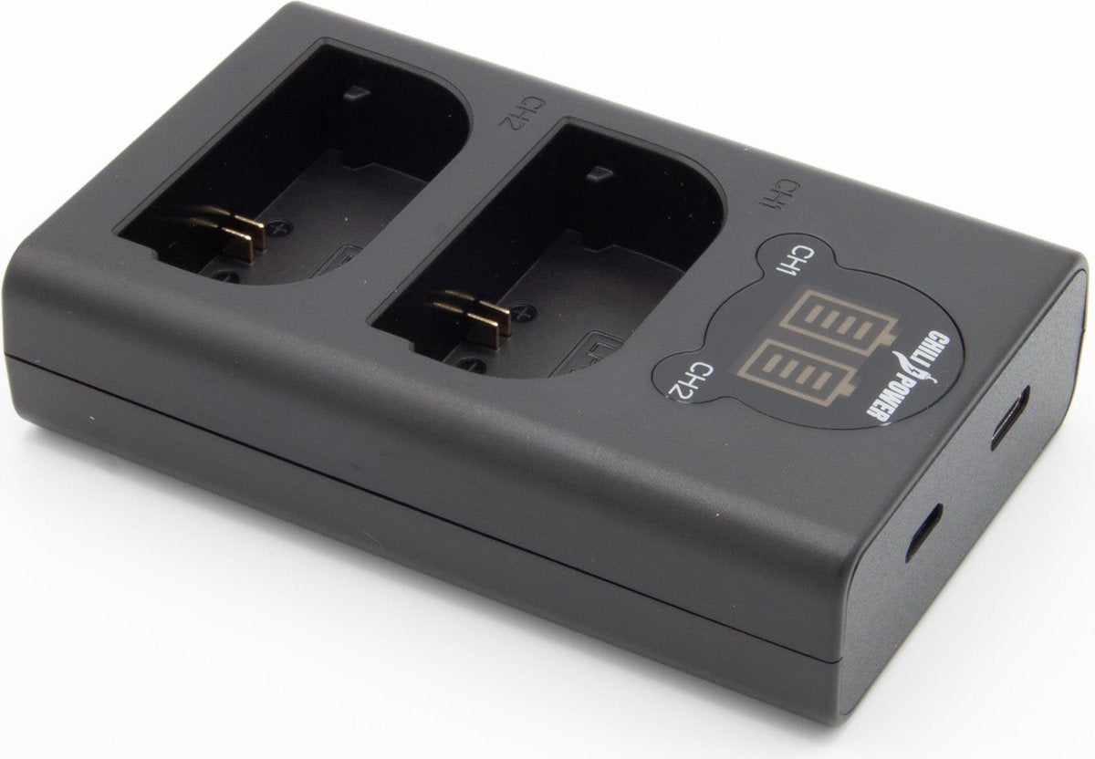 ChiliPower Canon LP-E6 / LP-E6N dubbellader voor 2 accu's (tegelijk)