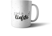 bijStip Mok Jij bent de Liefste - Zwart Wit - 330ml