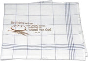 Theedoek blauw de mens leeft niet van