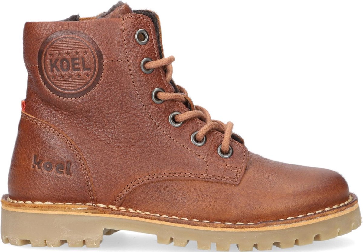 Koel4kids 13m003 Veterboots - Laarzen Met Veters - Jongens - Cognac - Maat 30