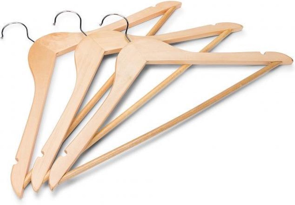 Houten kledinghangers 50 stuks
