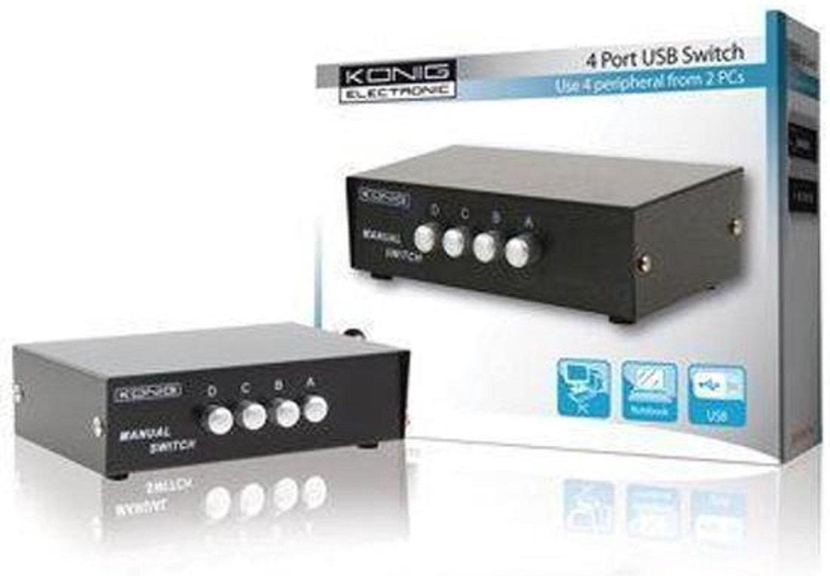 Konig | 4 port USB KVM switch