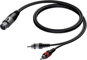 Procab CAB704 XLR vrouwelijk - Tulp stereo 2RCA mannelijk kabel - 1