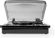 Platenspeler | 33 rpm / 45 rpm / 78 rpm | Riemaandrijving | 1x Stereo RCA | Bluetooth® | 18 W | Ingebouwde (voor) versterker | MP3 conversie | ABS / MDF | Zwart