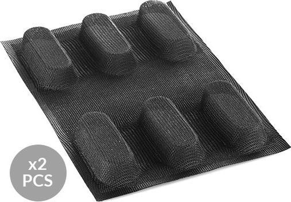 SILIKOMART - AIR PLUS 03 - SET 2  BAKVORM SILICONEN N.6 MINI PLUM CAKE 40x95 H 25 MM