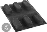 SILIKOMART - AIR PLUS 03 - SET 2  BAKVORM SILICONEN N.6 MINI PLUM CAKE 40x95 H 25 MM