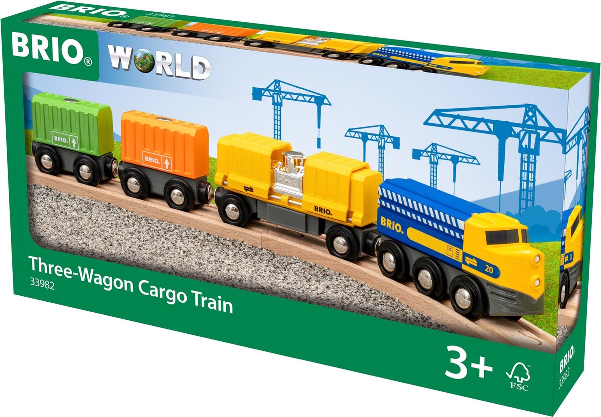 BRIO Vrachttrein met drie wagons - 33982