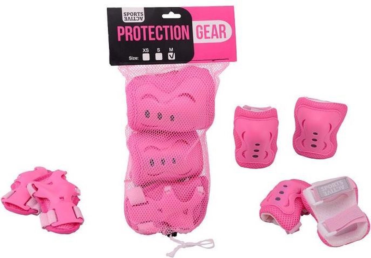beschermset roze wit maat S voor kinderen