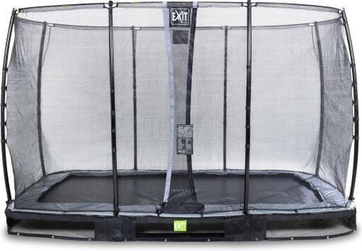 Trampoline EXIT Elegant inground - 244x427cm met Economy veiligheidsnet - zwart