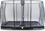 Trampoline EXIT Elegant inground - 244x427cm met Economy veiligheidsnet - zwart