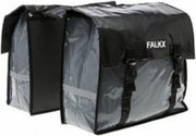 Falkx Dubbele Fietstas Bisonyl 40 Liter Grijs/zwart