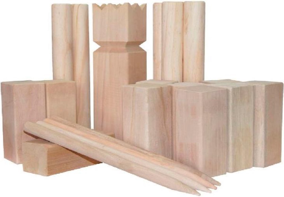 Gametime Vikingspel Kubb 3 X 31 Cm Hout Naturel 21-delig