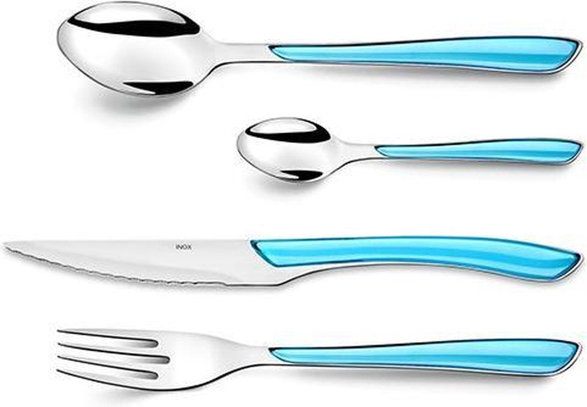Amefa Eclat - Blauw - Bestekset - 16-delig - RVS en Yourkitchen E-kookboek