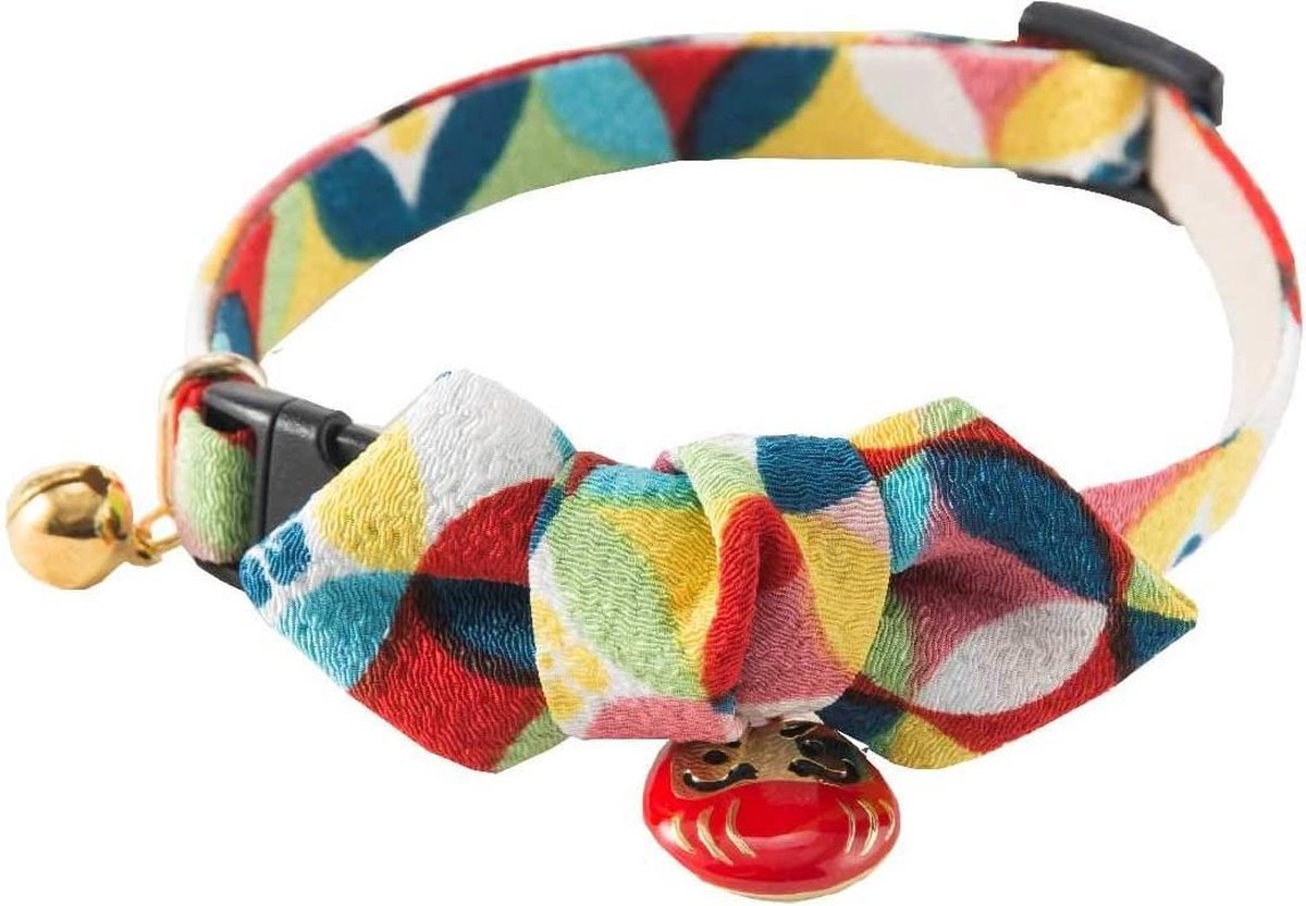 NECOICHI Daruma kattenhalsband rood met strik