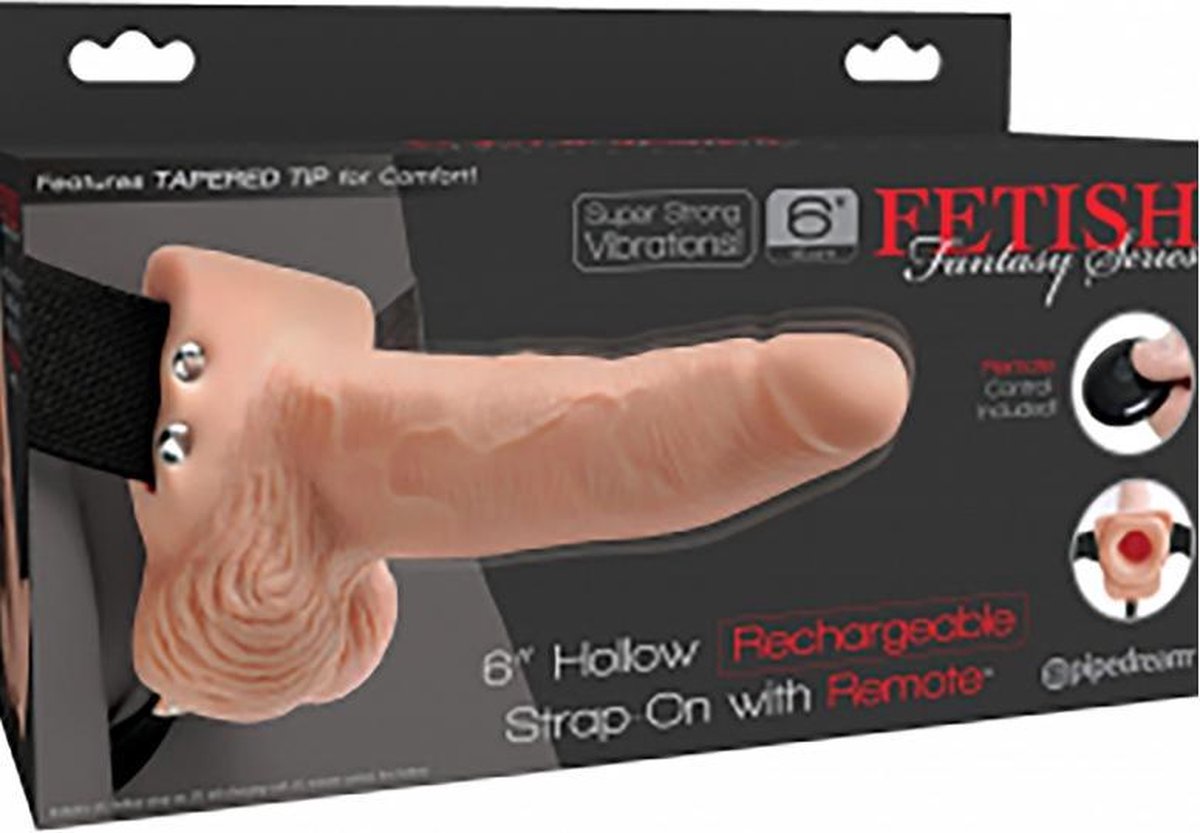 Fetish Fantasy 6" Hollow Rechargeable Strap-On with Remote