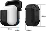Mobigear Karabijnhaak Shockproof Armor Siliconen Cover Rood voor Apple AirPods