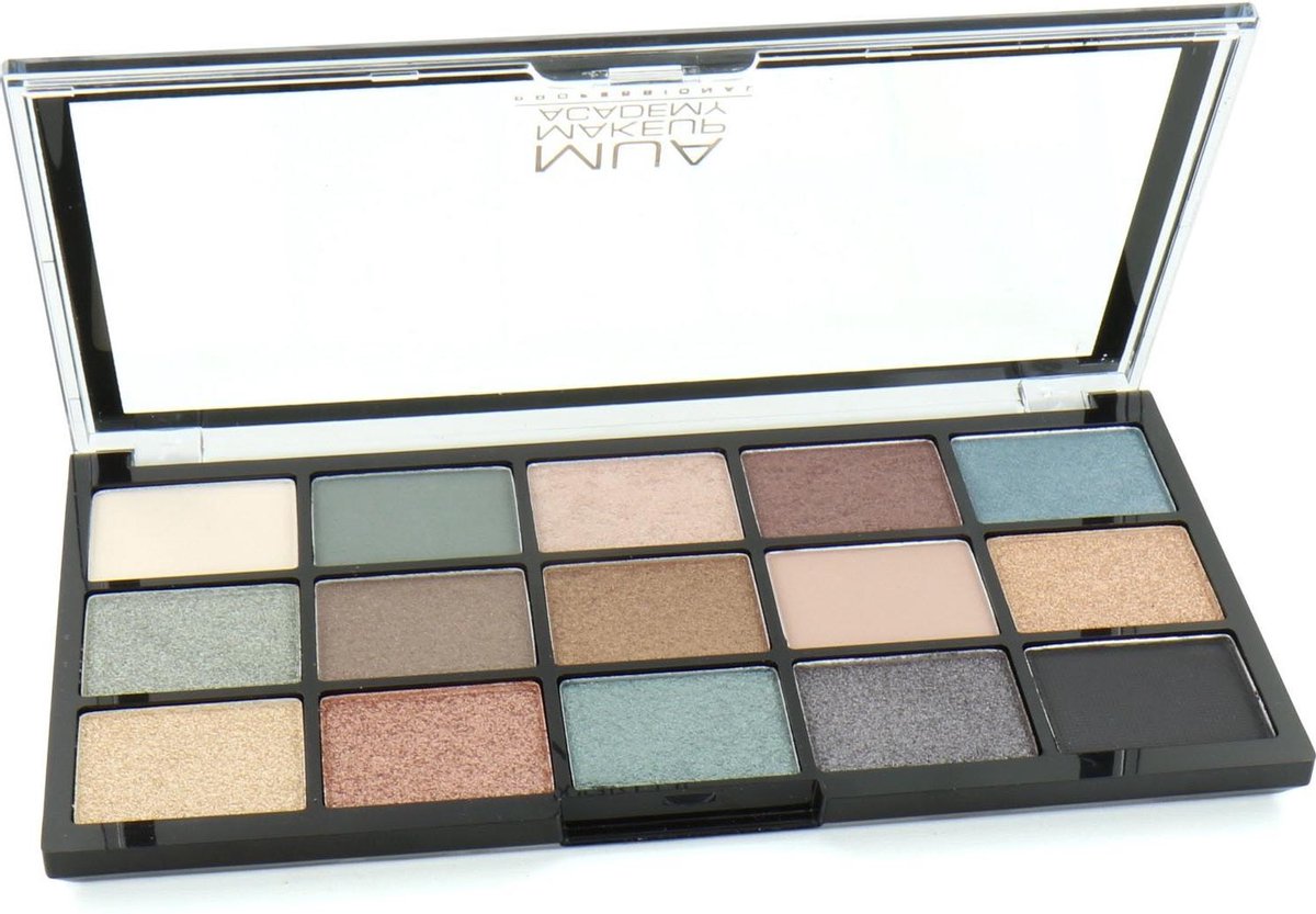 MUA 15 Shade Oogschaduw Palette - Green Goddess