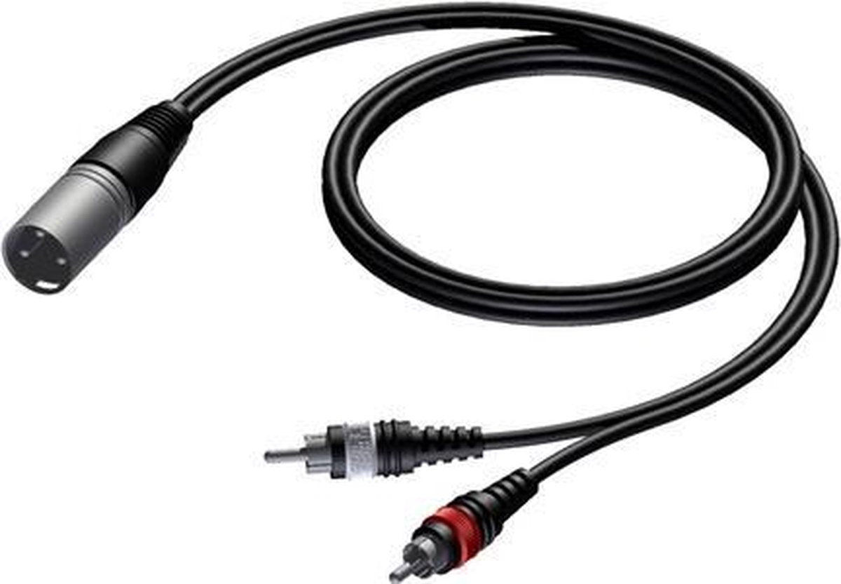 Procab CAB703 XLR mannelijk - Tulp stereo 2RCA mannelijk kabel - 1