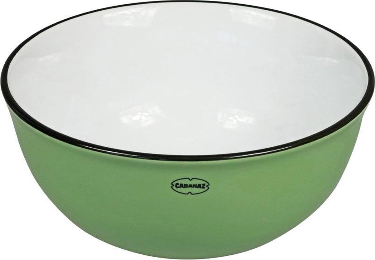 Cabanaz Saladeschaal - serveerschaal - Keramiek - Groen - Ø 18 cm