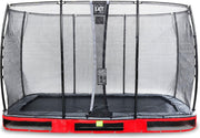 Trampoline EXIT Elegant inground - 244x427cm met Economy veiligheidsnet - rood