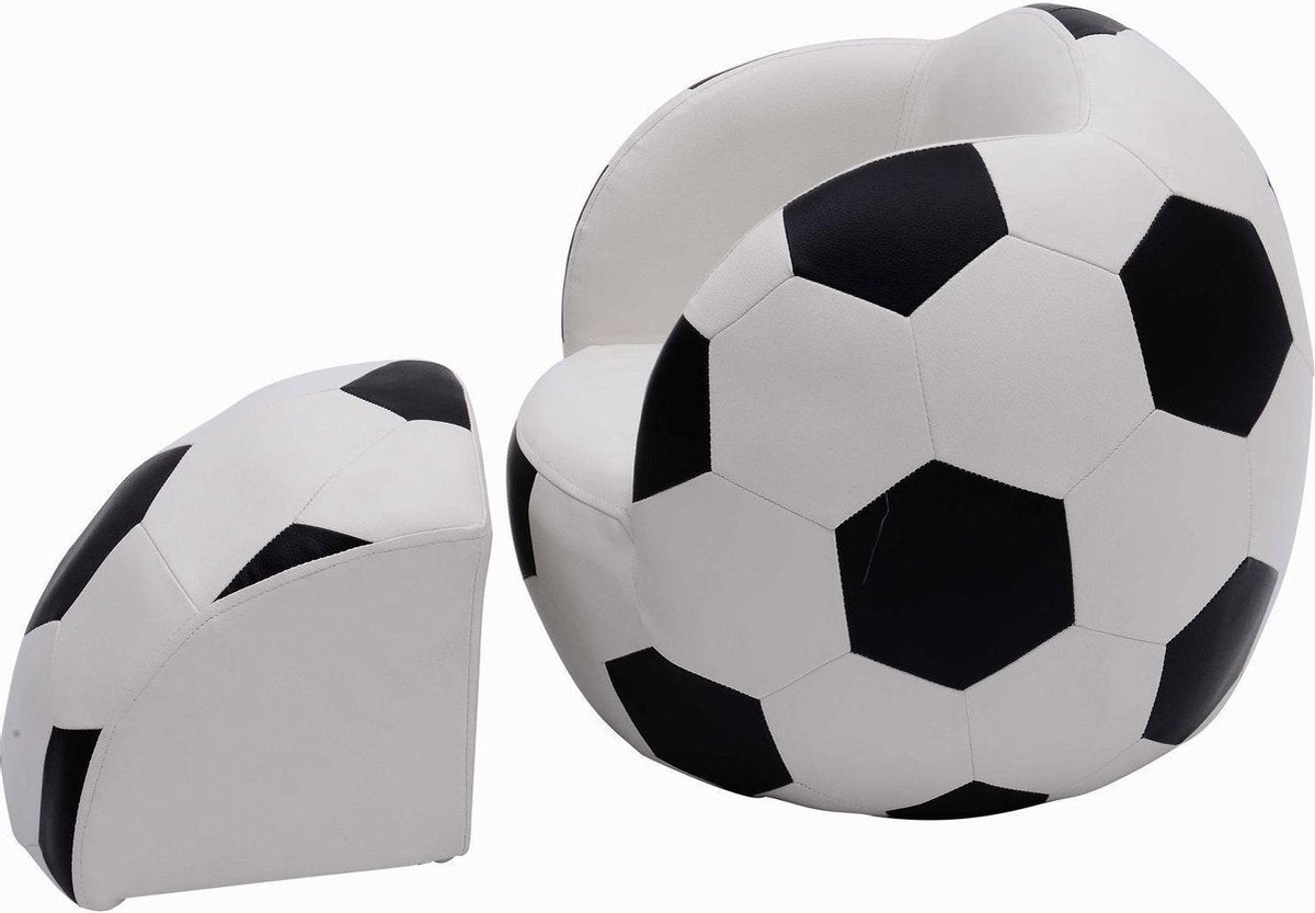 HOMdotCOM Zetel in vorm van een voetbal met poef 51