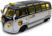 Volkswagen Van ''Samba'' (Zilver/Zwart) (Taxi) (22cm) 1/24 Maisto  - Modelauto - Schaalmodel - Model auto - Miniatuurauto - Miniatuur autos