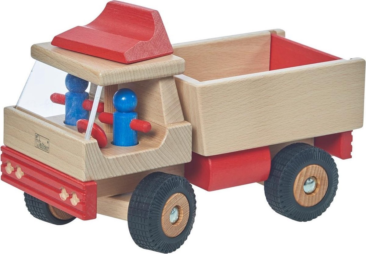 Walter Vrachtwagen 25 Cm Hout Blank/rood