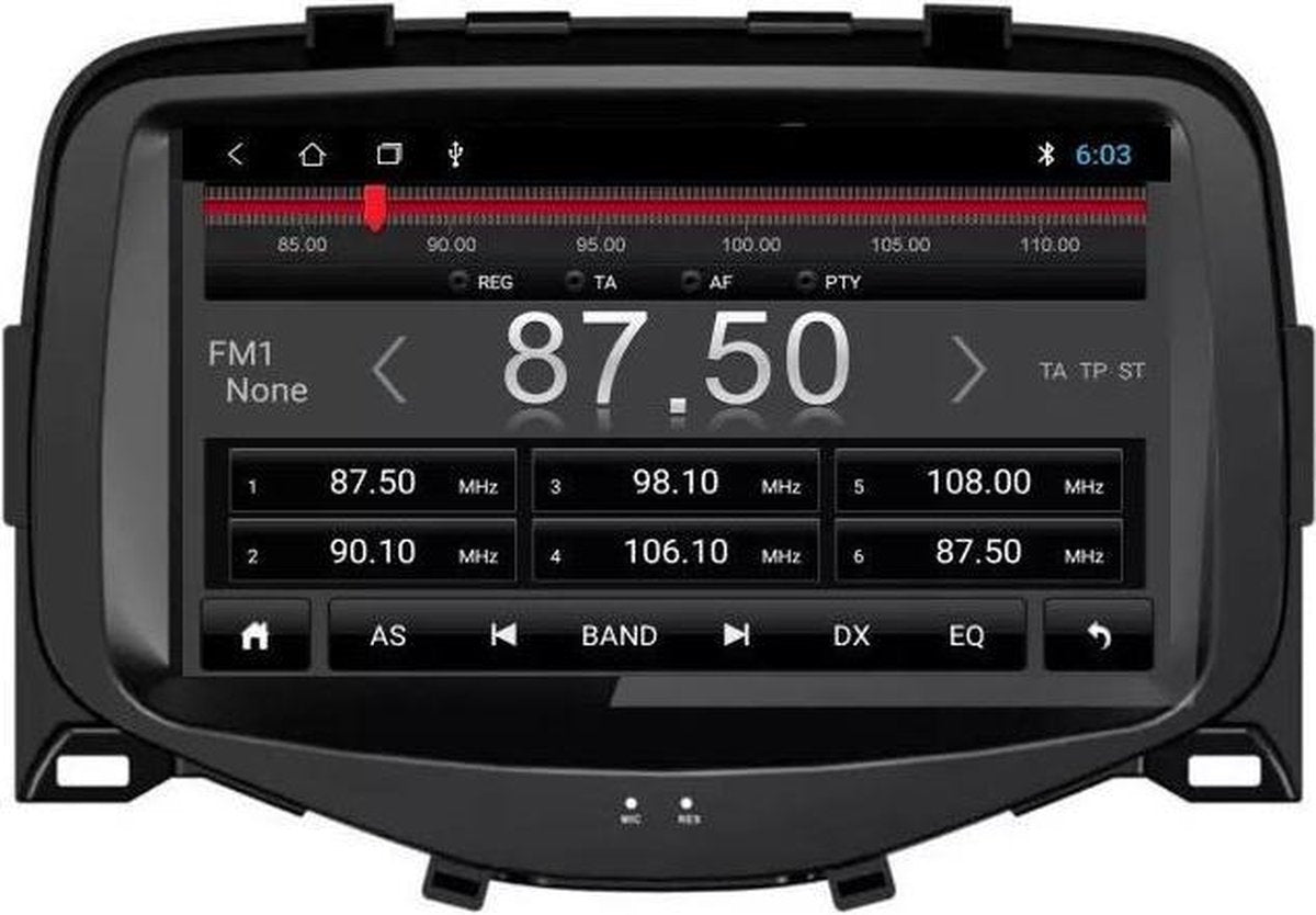 CarPlay Toyota Aygo 2015-2021 Android 10 navigatie en multimedia systeem Bluetooth USB WiFi DSP 4G 8core 4+64GB
