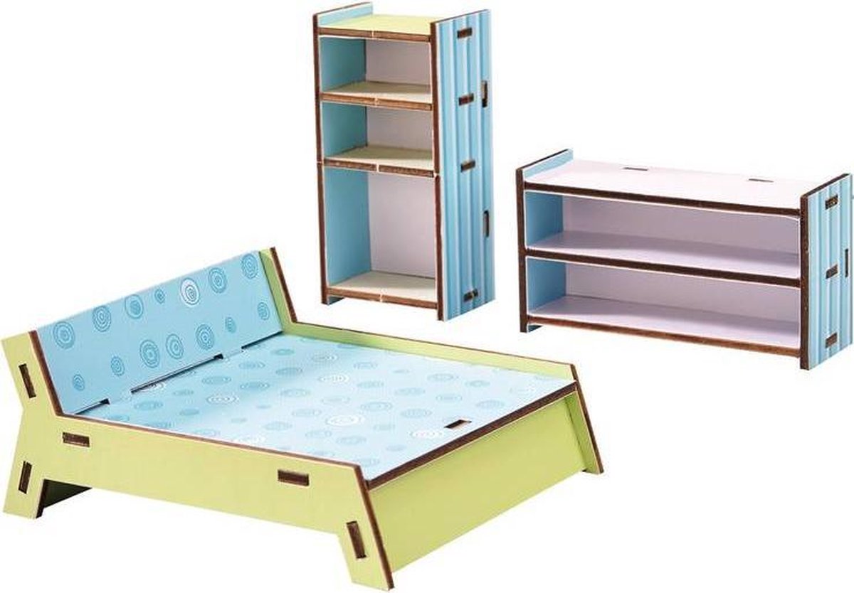 Haba Little Friends - Poppenhuismeubels Slaapkamer