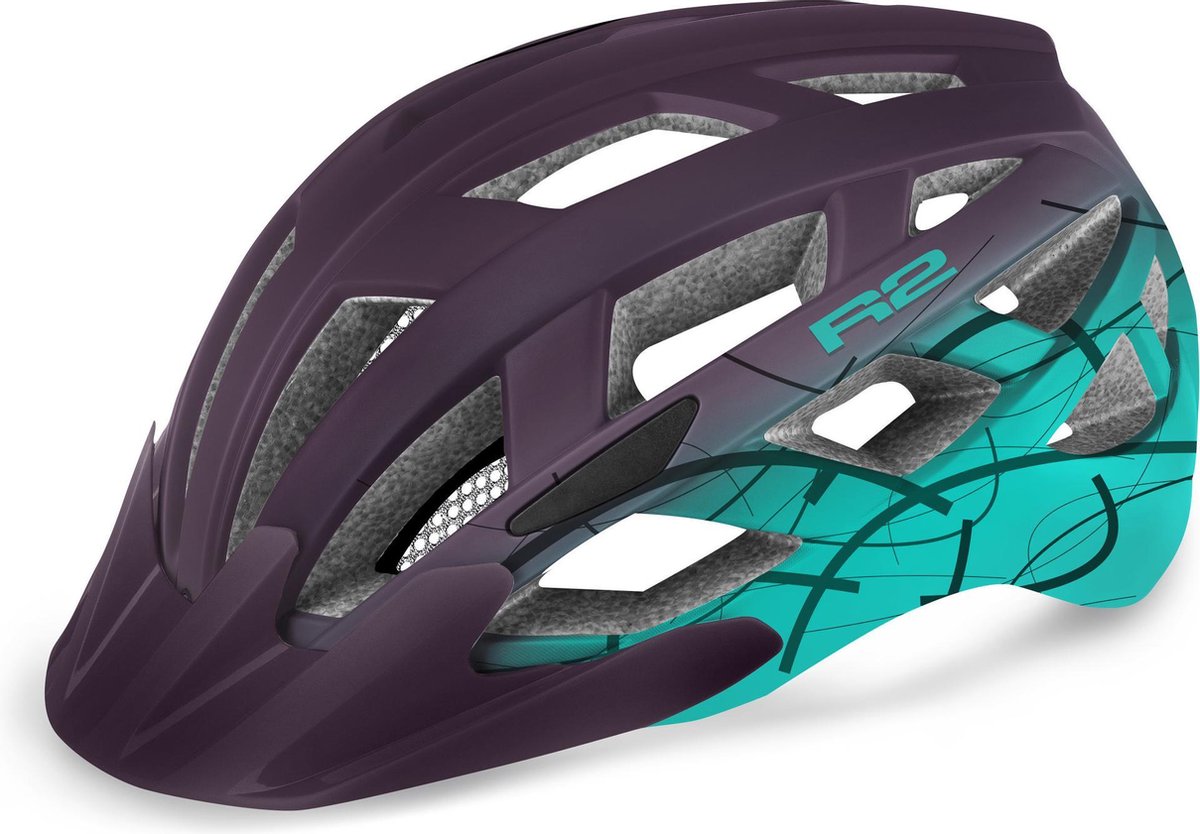 R2 Lumen Kinderen Fietshelm Paars/Blauw S (52 - 55cm)