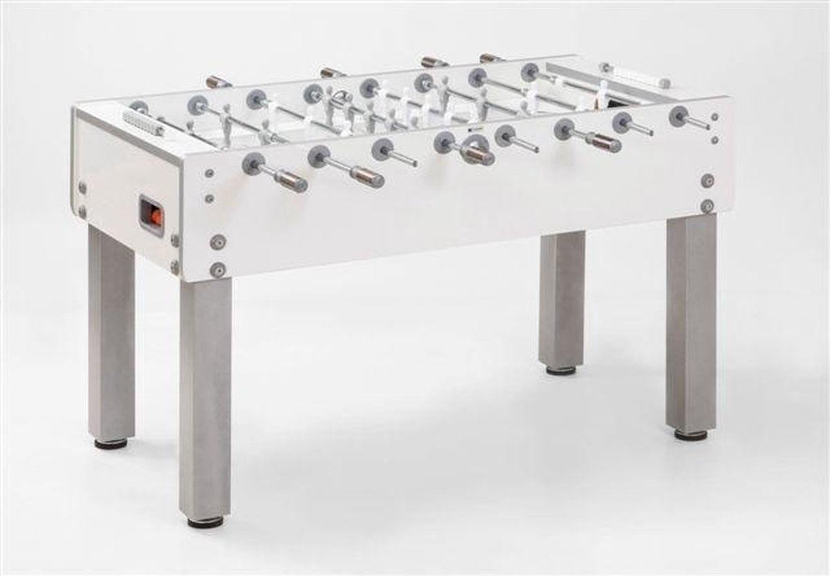 Gemonteerd geleverd Garlando voetbaltafel G-500 Pure White- Speelklaar Geleverd