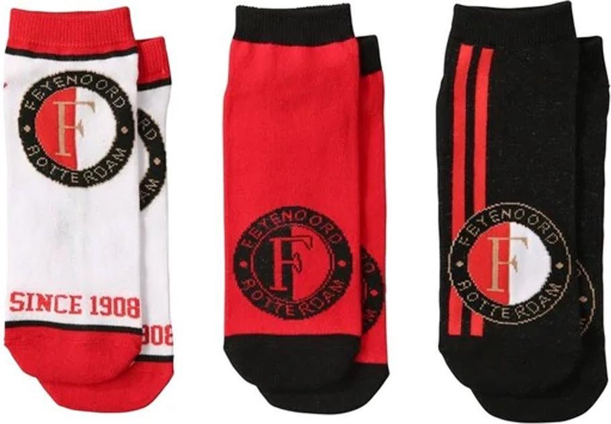 Feyenoord Enkelsokken 3 Pack - maat 31-34 - sokken