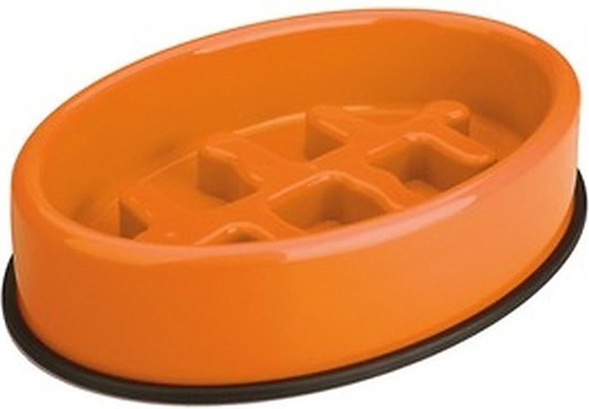 M-Pets Voerbak antischrok Slowfeeder Ovaal met visgraat
