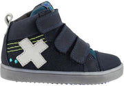 Bunnies JR 218573-629 Jongens Hoge Sneakers - Blauw - Leer - Klittenband