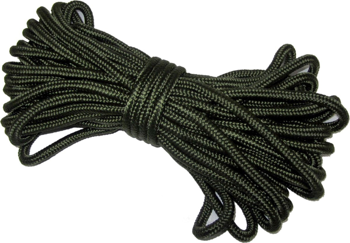 MacGyver Paratouw 8mm -  Legergroen touw - Zekeren van bagage - zeilen - tenttouw - 4 Meter