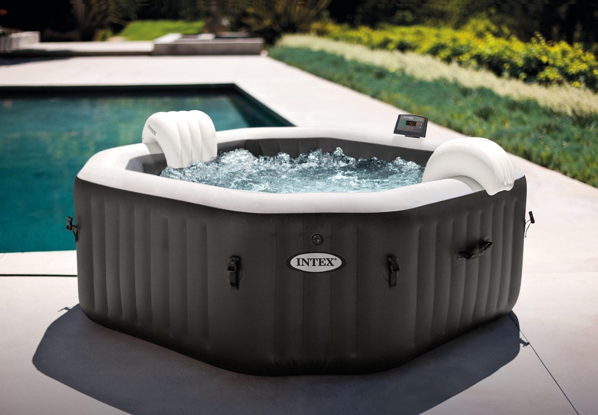 Intex - Jet & Bubble Deluxe - Jacuzzi - 201 x 71 cm -  Zwart