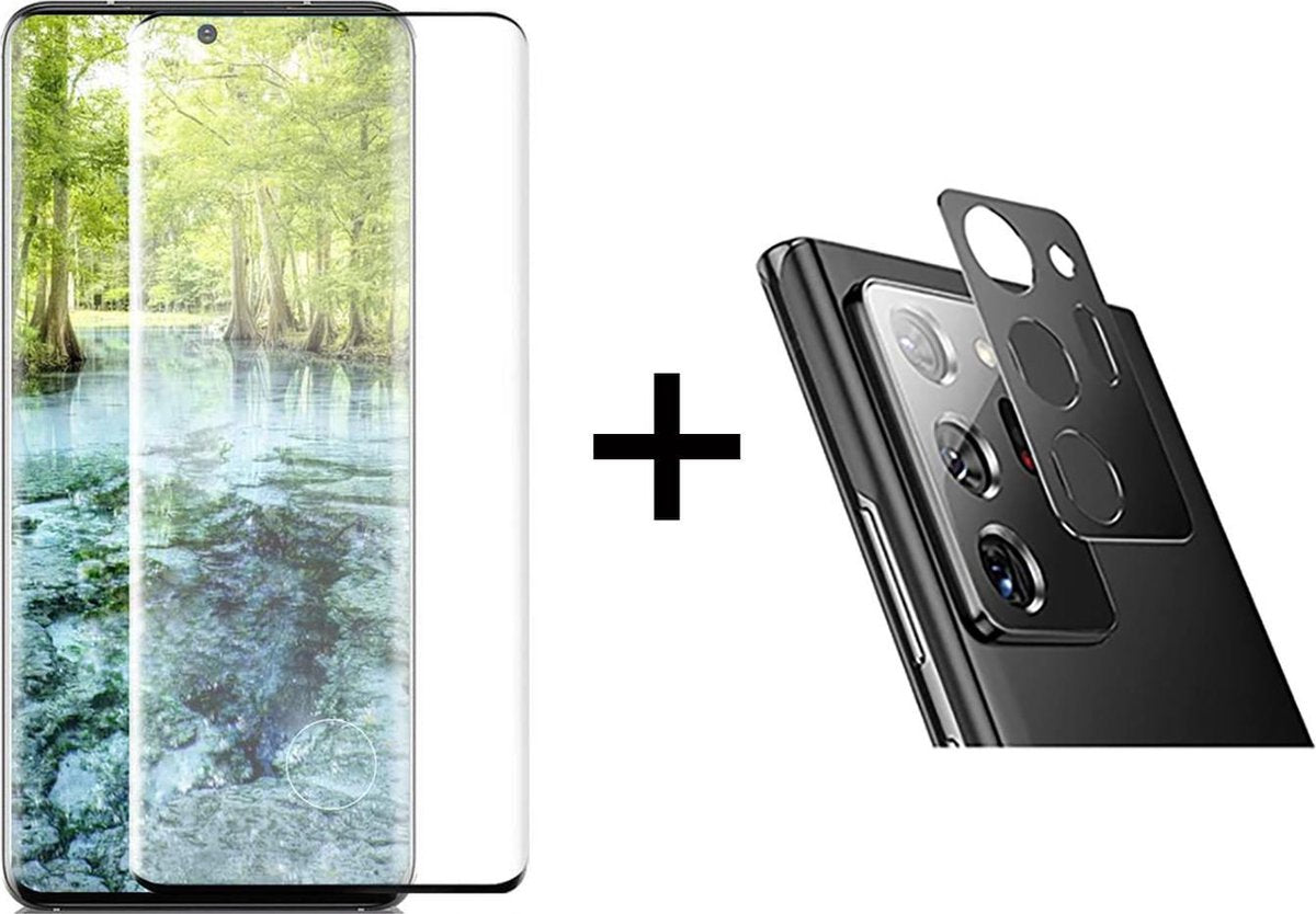 Beschermglas Samsung S20 Ultra screenprotector Full 1 stuk - Samsung Galaxy S20 Ultra screen protector camera lens - 1 stuk - Samsung Galaxy S20 Ultra screenprotector glas