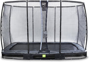 Trampoline EXIT Elegant Premium inground - 244x427cm met Deluxe veiligheidsnet - Zwart - Rechthoek