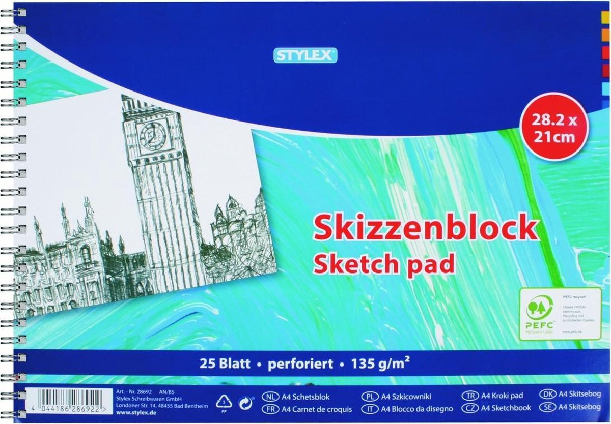 Schetsboek A4 25vel 140gr