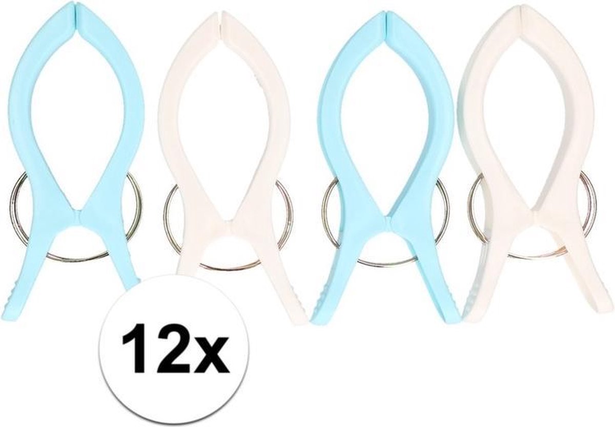 12x Grote plastic handdoeken knijpers