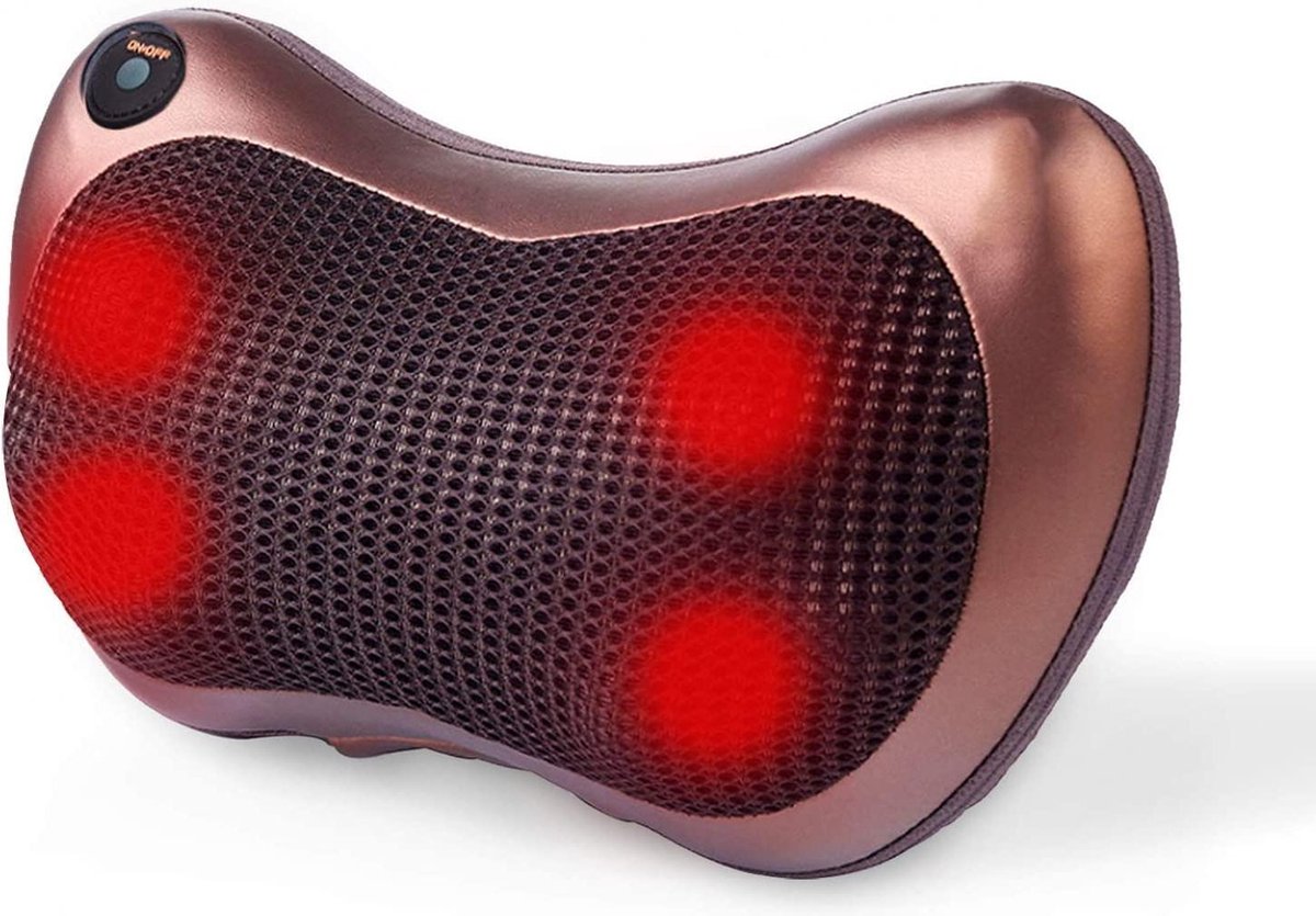 MassageKussen - Zinaps Shiatsu Massage Kussen met Infrarood Heat Function Massage en 4 3D Roterende Massagekoppen voor Neck Shoulder Back Electric Neck Massager voor Car Office Home (WK 02128)