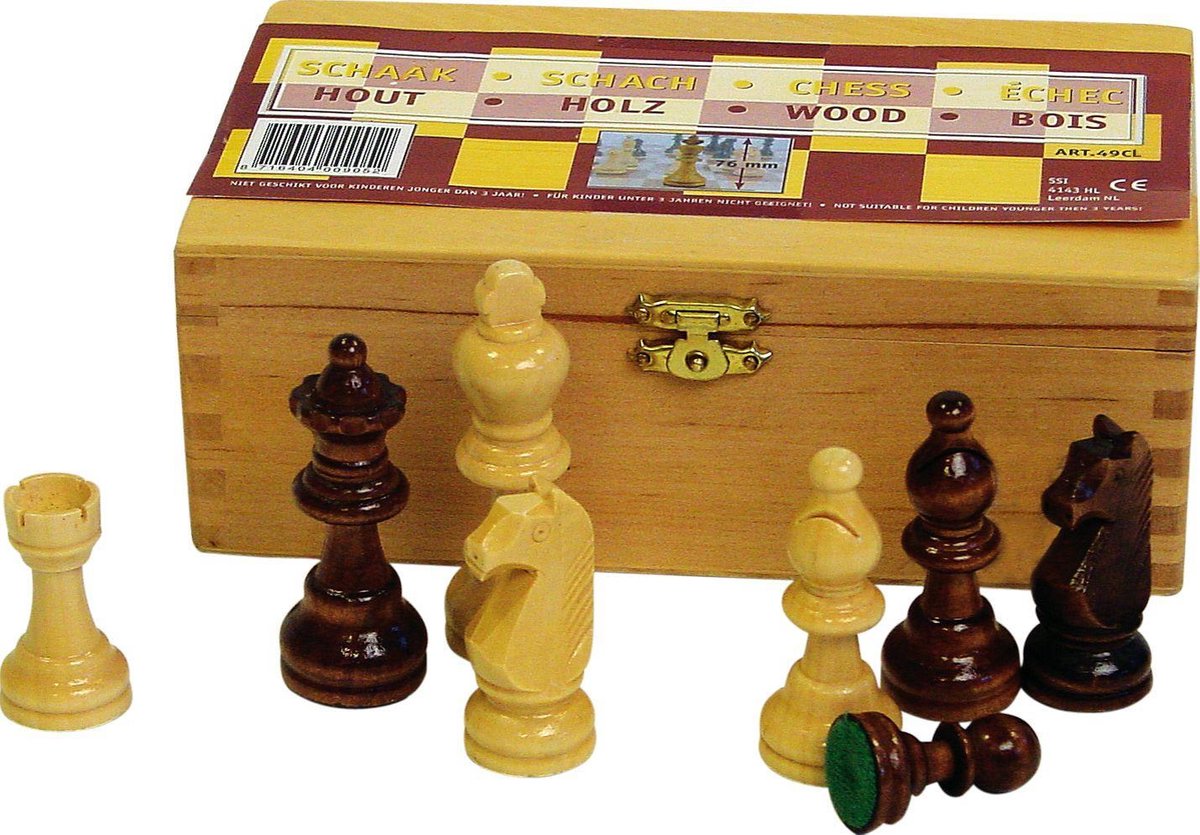 Abbey Game Schaakstukken - 87 mm - Zwart/Wit
