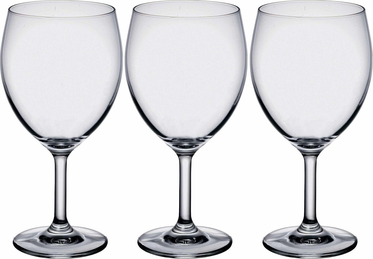 12x Stuks wijnglazen transparant 410 ml  - Wijnglas voor rode wijn op voet