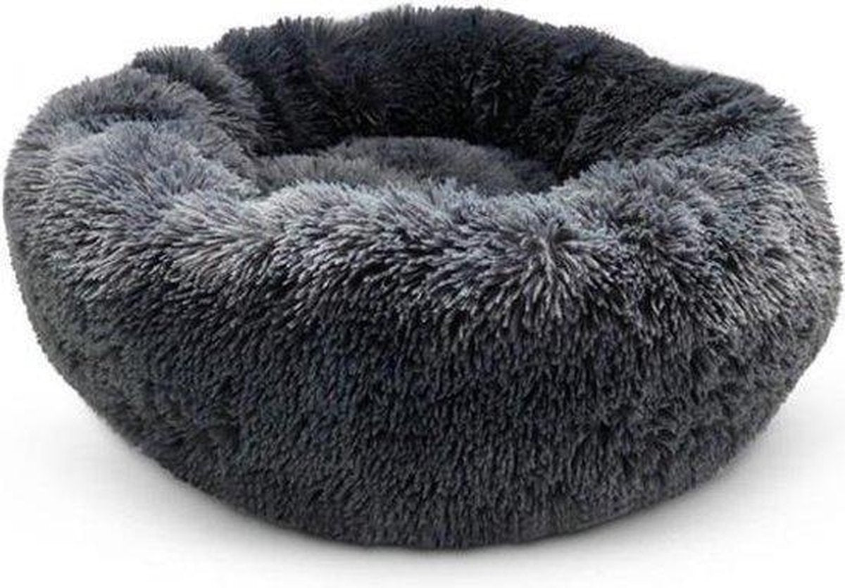Snoozle Donut Hondenmand - Superzacht en Luxe - Wasbaar - Fluffy - Hondenkussen - Hondenbed - 60cm - Grijs